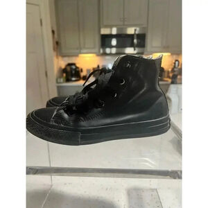 CONVERSE ALL STARS  faux leather hightop chuck taylor kids size 13